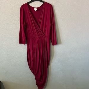 Karoo Maroon long sleeve dress